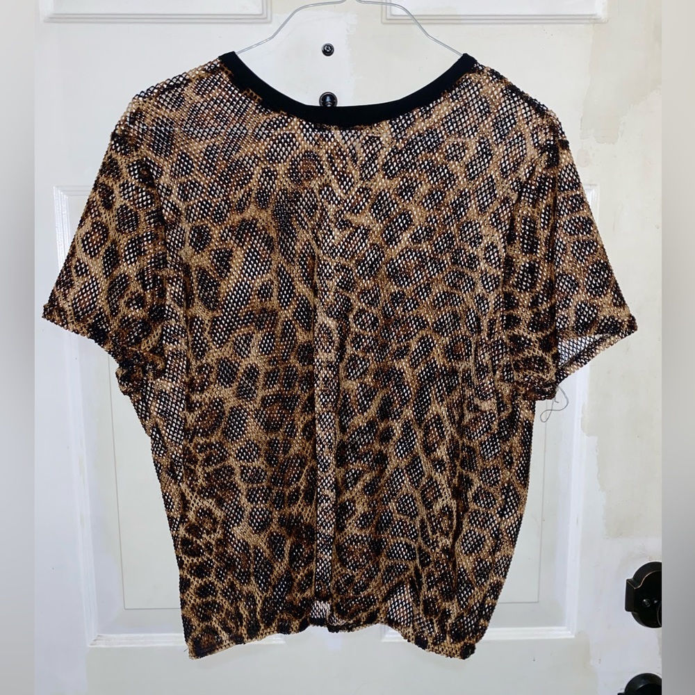 Mesh Leopard Print Shirt
